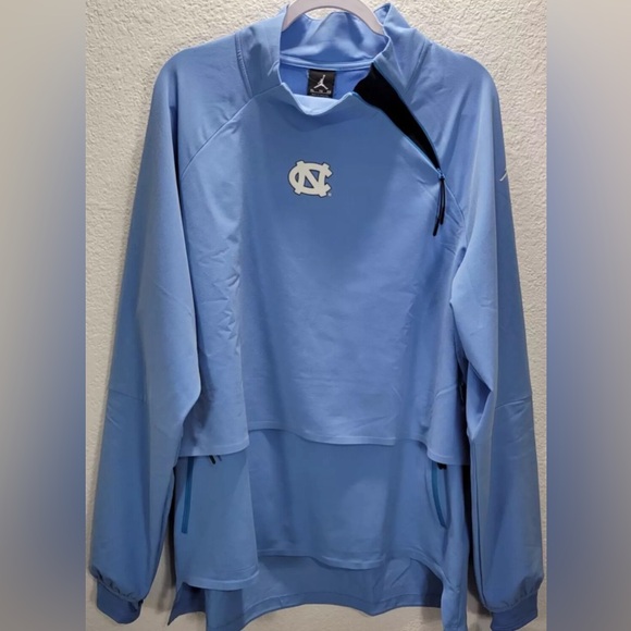 NIKE JORDAN UNC Carolina Tar Heels Tech 1/4-Zip Shield Jacket L 23 tech EUC - Picture 1 of 5
